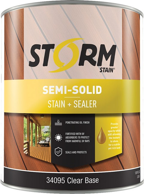 Storm 30195-4 qt Clear Base Semi-Solid Stain + Sealer 250 VOC