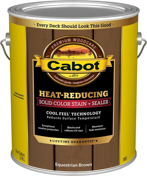 Cabot 1883 1gal Equestrian Brown Heat-Reducing Solid Color Stain + Sealer w/Cool Feel Technology