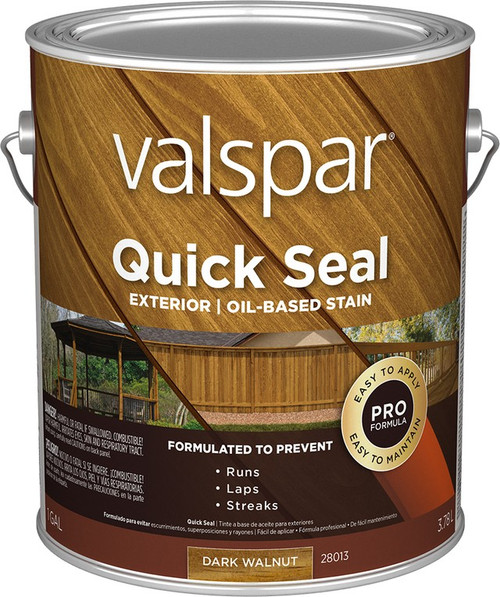 Valspar VL1028013-16 1gal Dark Walnut Quick Seal Exterior Oil-Based Exterior Stain