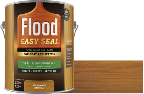 Flood FLDES115 1gal Pecan Easy Seal Semi-Transparent Alkyd Oil-Based Stain