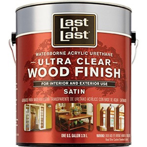 Absolute Coatings 13101 1G Satin Ultra Clear Last N Last Waterborne Wood Finish 275 VOC