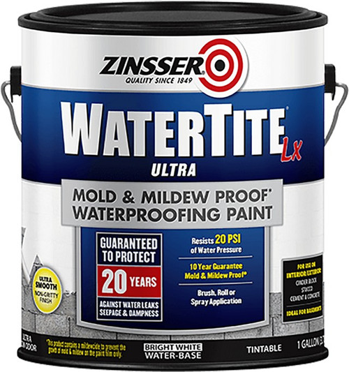 Zinsser 270267 1G Watertite-LX Latex Waterproofing Paint 100 VOC