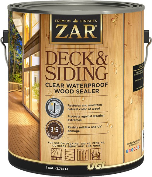ZAR 78813 1gal Clear Deck and Siding Waterproof Wood Sealer