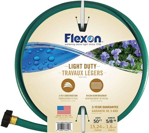 Flexon FR5850 5/8" x 50' Green Light Duty Reinforced Garden Hose