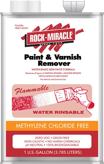 Rock Miracle FMCF-05251 1gal Methylene Chloride Free Fast Acting Multi layer Paint Stripper