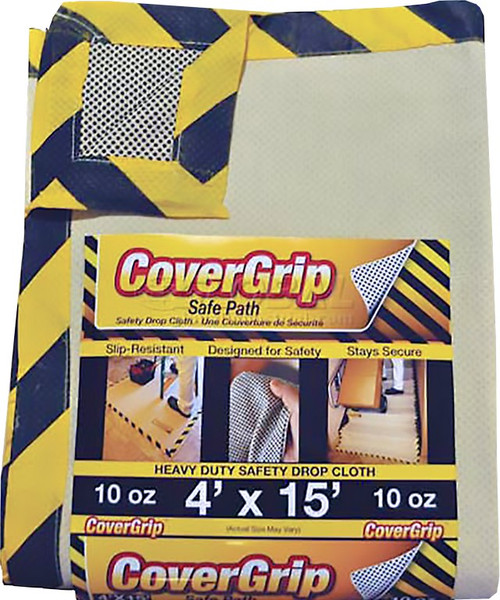 CoverGrip 041510 4' x 15' 10oz Non-Slip Safe Path Drop Cloth