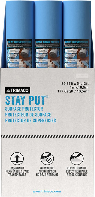 Trimaco 89165-9 39.97" x 54.13' Stay Put Surface Protector