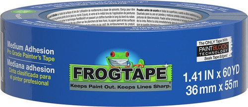 Shurtape 106009 36mm x 55m (1.41" x 60yd) Blue FrogTape Pro Grade Painter's Tape