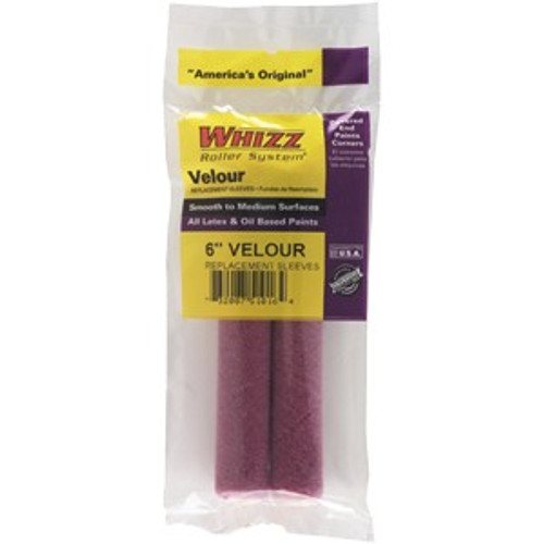Whizz 25027 6" Purple Velour 1/2" Nap Mini Roller 10Pk