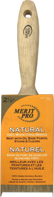 Merit Pro 00359 2-1/2" 100% White Bristle Beavertail Handle Brush