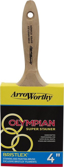 ArroWorthy 1090 4" Super Stainer White China Bristle Stain Brush