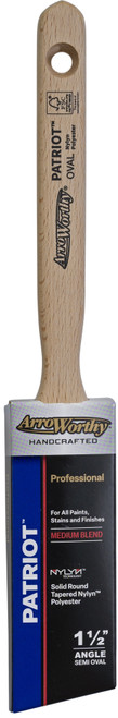 ArroWorthy 6420 3" Rembrandt NYLYN Polyester Semi-Oval Angle Sash Paint Brush