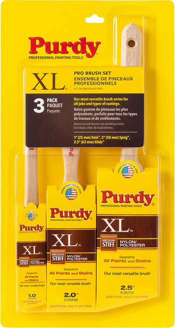 Purdy 14L853100 XL Pro Med Stiff 3pc Brush Set