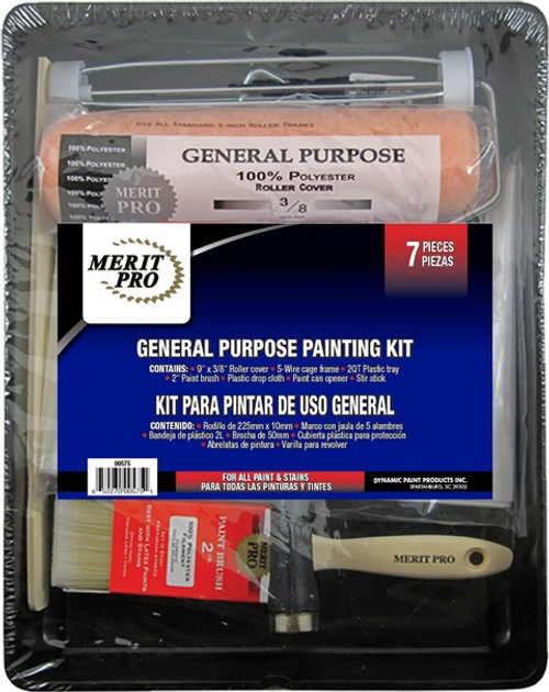 Merit Pro 00575 7pc General Purpose Roller Kit w/Plastic Tray
