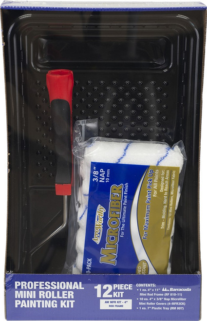 ArroWorthy AW MFR KIT 12-Piece 4" x 3/8" Microfiber Mini Roller Kit ArroWorthy AW MFR KIT 12-Piece 4" x 3/8" Microfiber Mini Roller Kit