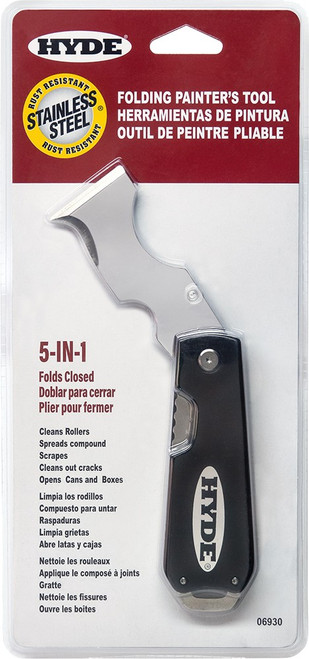 Hyde 06930 5-in1 Stainless Steel Folding Painters Tool