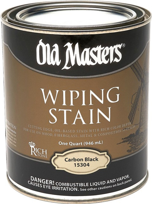 Old Masters 15304 Qt Carbon Black Wiping Stain Rich Tone 250 VOC