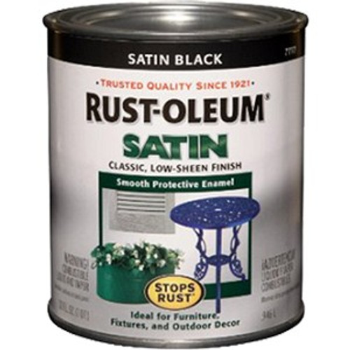 Rust-Oleum 7777502 Qt Satin Black Stops Rust