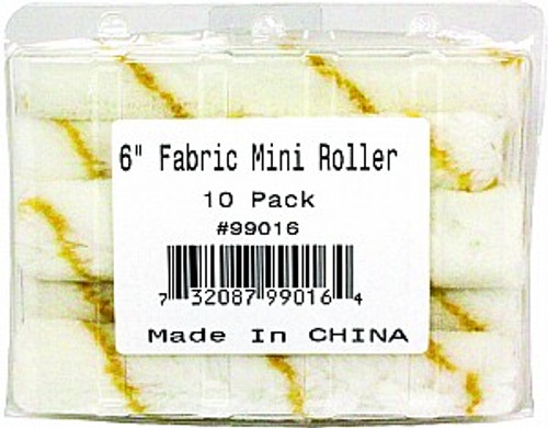 Whizz 99016 6" Yellow Stripe Acrylic 1/2" Nap Mini Roller Clamshell 10Pk