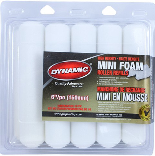 Dynamic 05318 6.5" (165mm) Foam Mini Roller Cover (10pk)