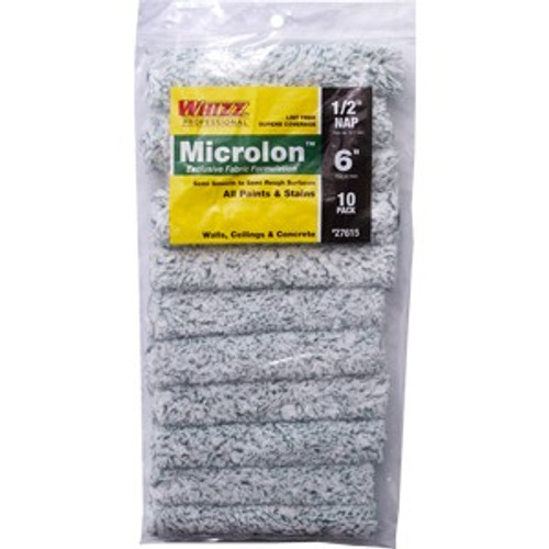 Whizz 27615 6" Microlon 1/2" Nap Mini Roller Cover 10Pk