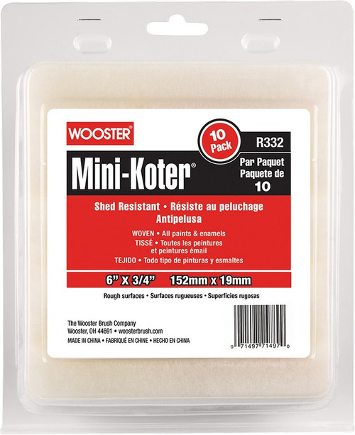 Wooster R132 6" x 3/4" Nap Shed-Resistant Mini-Koter Roller Cover (10pk)