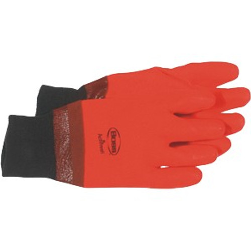 Boss 3500 Lrg Hot Hands Orange High-Vis PVC Glove w/Knit Wrist
