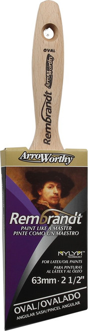 ArroWorthy 6426 2-1/2" Rembrandt NYLYN Polyester Semi-Oval Angle Sash Paint Brush