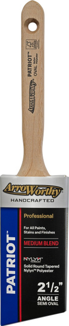 ArroWorthy 4220 2-1/2" Patriot Nylyn/Polyester Semi-Oval Angular Sash Paint Brush - 12ct. Case