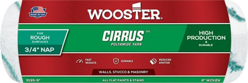 Wooster R195 9" x 3/4" Nap Cirrus Polyamide Yarn Roller Cover