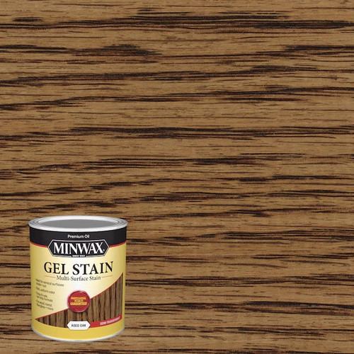 Minwax 66020 qt Aged Oak Semi-Transparent Gel Stain (17655)