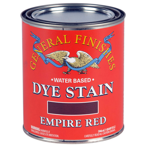 1 Qt General Finishes DQR Empire Red Dye Stain Water-Based Wood Stain