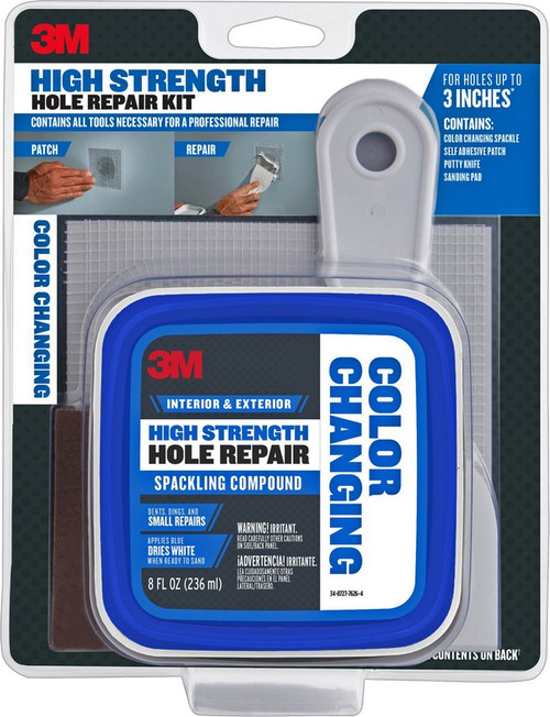 3M CC-KIT 8oz Color Changing High Strength Small Hole Repair Kit Spackling Compound