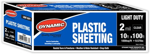 Dynamic 00090 10' x 100' 2mil Clear Plastic Sheeting