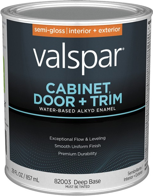 Valspar 82003.005 qt Semi-Gloss Finish Deep Base Cabinet Door & Trim Paint