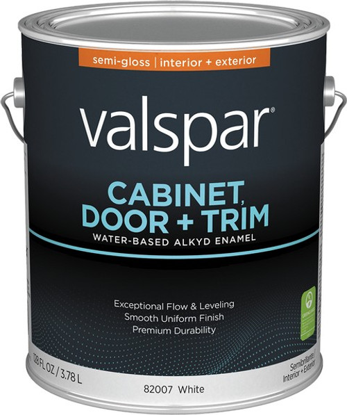 Valspar 82007.007 1gal Semi-Gloss Finish White Base Cabinet Door & Trim Paint