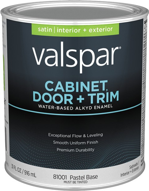 Valspar 81001.005 qt Satin Finish Pastel Base Cabinet Door & Trim Paint