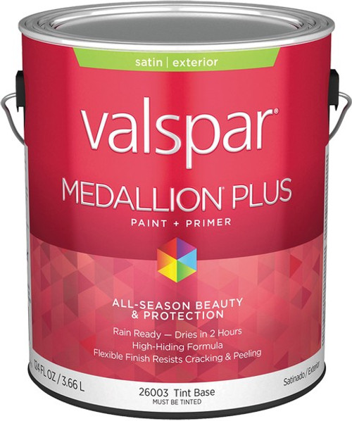 Valspar 26003.007 1gal Satin Finish Tint Base Medallion Plus Exterior Paint & Primer
