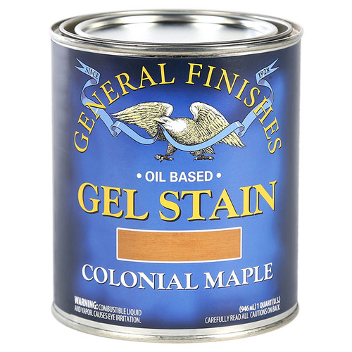 1 Qt General Finishes CMQ Colonial Maple Gel Stain Oil-Based Heavy Bodied Stain