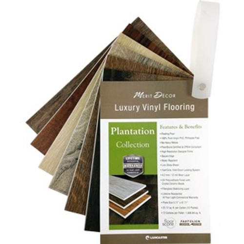 * Merit Decor Plantation Collection FastCLICK Luxury Vinyl Plank 6 Color 4.2mm 12mil 6Pc Strap Set