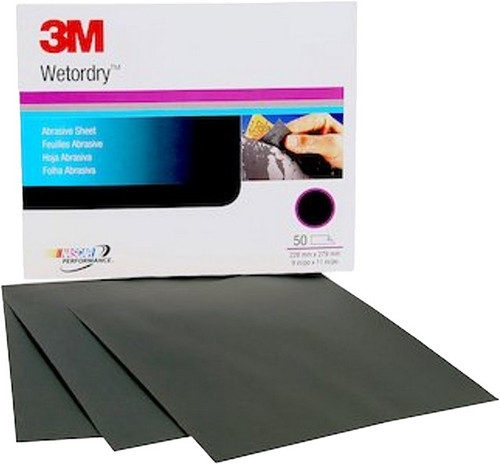3M 02034 9" x 11" 1000 Grit Wetordry Abrasive Sheets Bulk (50/pk)