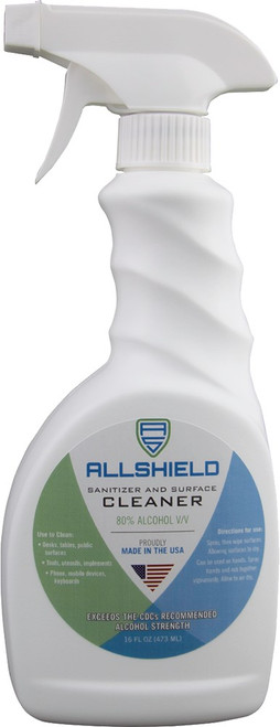 Allshield 22616 16 oz Sanitizer Spray Bottle, FDA Approved, Made in the USA
