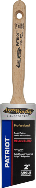 ArroWorthy 4220 2" Patriot Nylyn/Polyester Semi-Oval Angular Sash Paint Brush