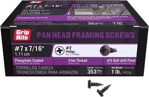 PrimeSource 716SDPH1 1lb 7/16" Self-Drilling Pan Framing Screw