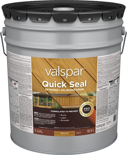 Valspar VL1028012-20 5gal Pecan Quick Seal Exterior Oil-Based Exterior Stain