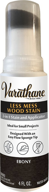 Varathane 368031 4oz Semi-Transparent Ebony Water-Based Less Mess 2-in-1 Wood Stain & Applicator