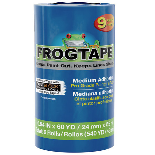.94" x 60 Yds Shurtape 242751 Blue FrogTape CP 130 Pro Grade Painter’s Tape, 9-Pack