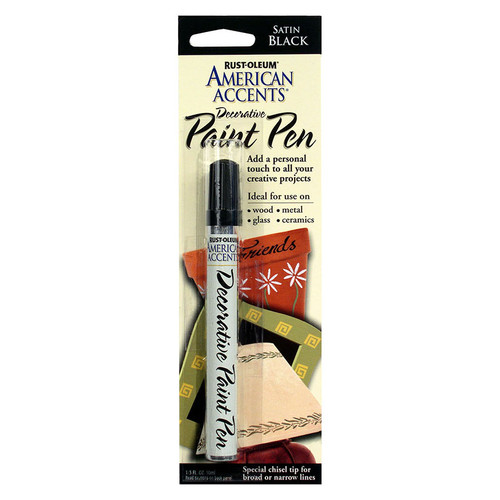 0.33 Oz Rust-Oleum 215123 Black American Accents Decorative Paint Pen, Satin