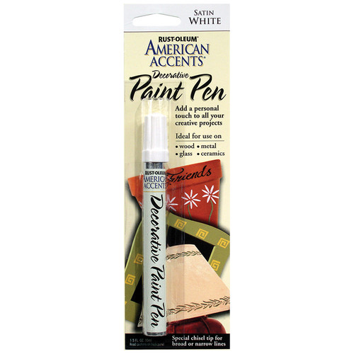 0.33 Oz Rust-Oleum 215153 White American Accents Decorative Paint Pen, Satin