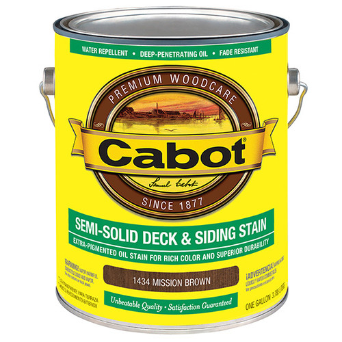 1 Gal Cabot 1434 Mission Brown Semi-Solid Deck & Siding Stain Oil-Based Stain